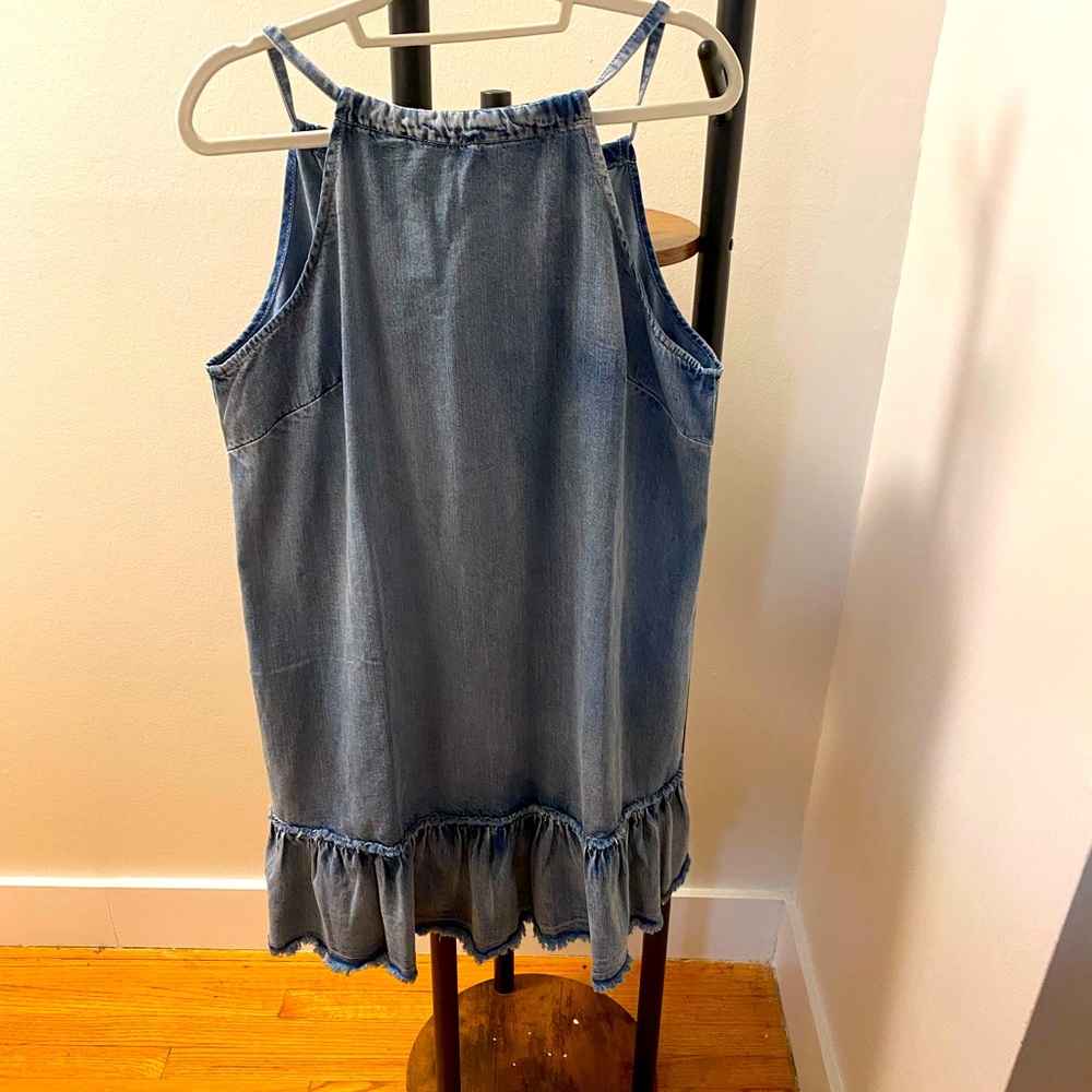 Denim Halter Dress with tie straps. City Chic - Size 12